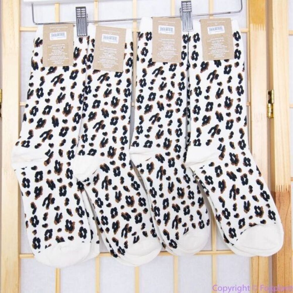 Four pairs: NEW Madewell Animal‎ Trouser Socks, antique cream, one size fits all